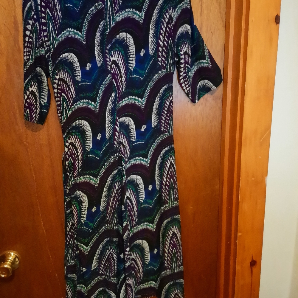 Faux wrap print dress